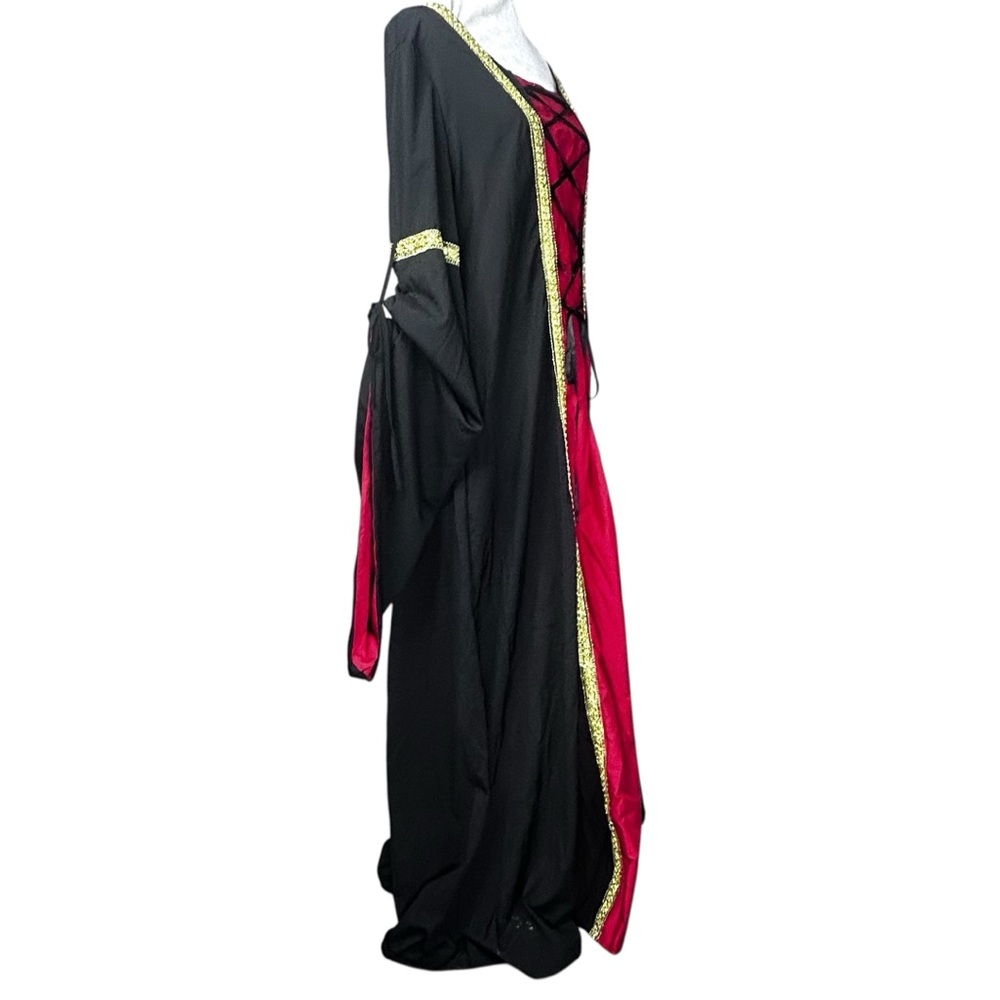Renaissance Lace Up Dress 2XLBodice Trumpet Sleeve Goth Medieval Wench - Picture 2 of 11